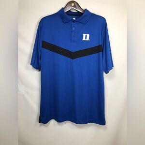 Colosseum Shirt Men's Large Polo Blue Duke Blue Devils Short Sleeve Polyester